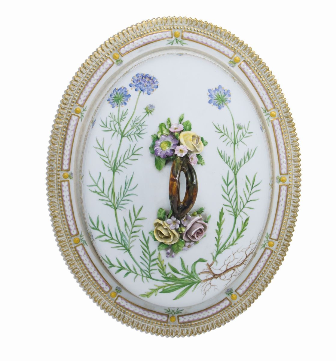 Eccezionale Servizio da Tavola in Porcellana Policroma e Dorata Royal Copenhagen «flora Danica», ...