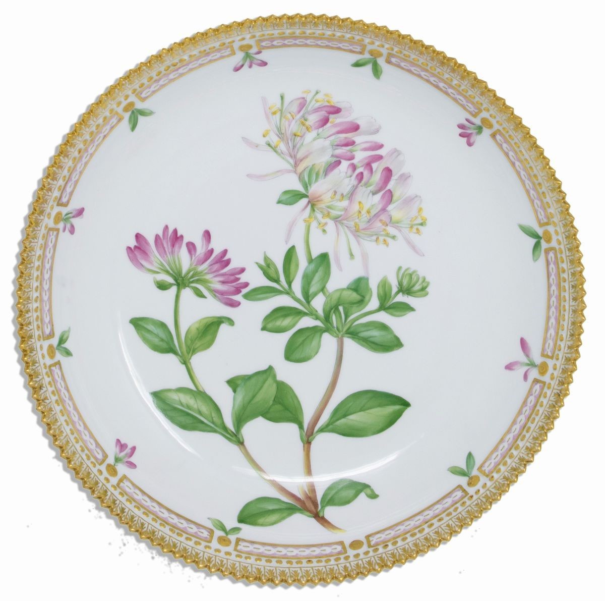 Eccezionale Servizio da Tavola in Porcellana Policroma e Dorata Royal Copenhagen «flora Danica», ...