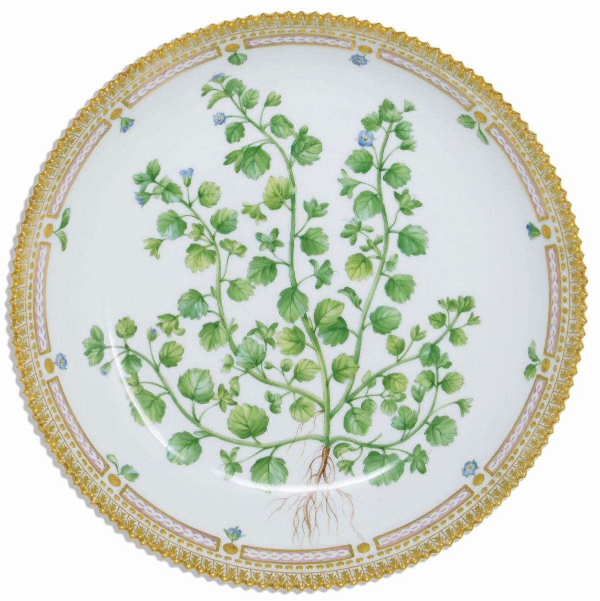 Eccezionale Servizio da Tavola in Porcellana Policroma e Dorata Royal Copenhagen «flora Danica», ...