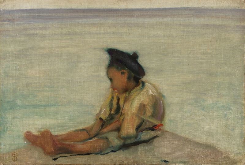 Telemaco Signorini - Bimbo Seduto