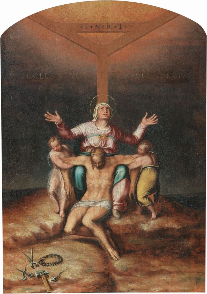 Marcello Venusti (attr. A) - Cristo Deposto con Vergine e Angeli