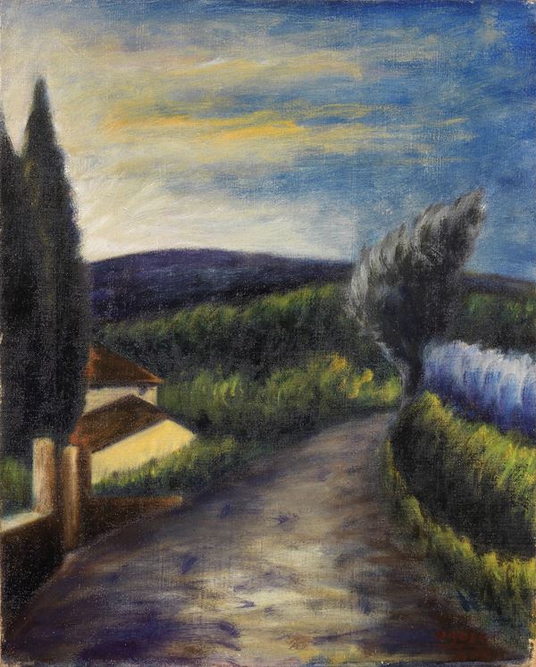 Ottone Rosai : Paesaggio  (1939)  - Olio su tela - Auction Modern Art - II - Casa d'aste Farsettiarte