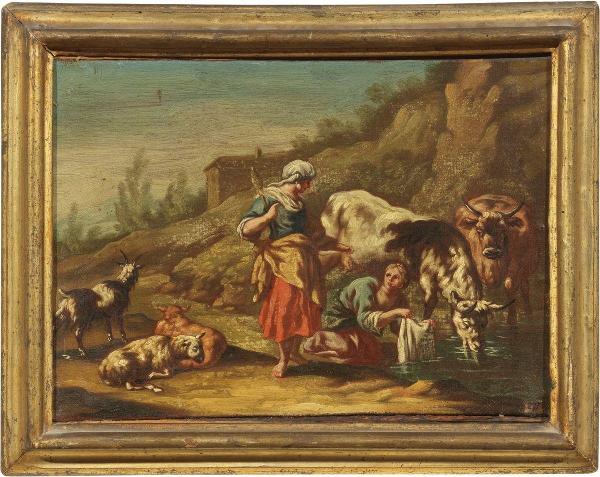 Francesco Londonio (cerchia Di) - «bovari» e «lavandaie con Armenti»