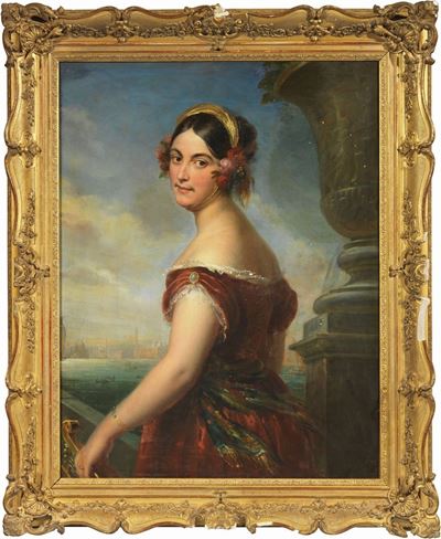 Ritratto di Gentildonna con Venezia sullo Sfondo