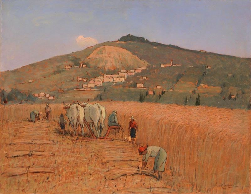 Giovanni Lomi - Mietitura, Campagna Livornese