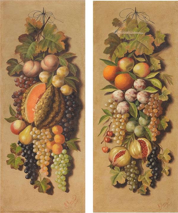 Michelangelo Meucci - Coppia di «Nature morte»