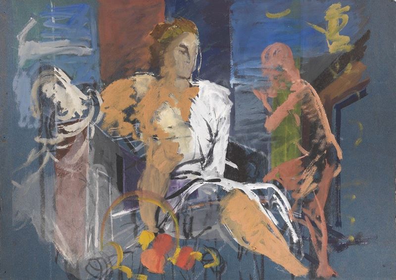 Anton Luigi Gajoni - Due Figure con Cesto di Frutta