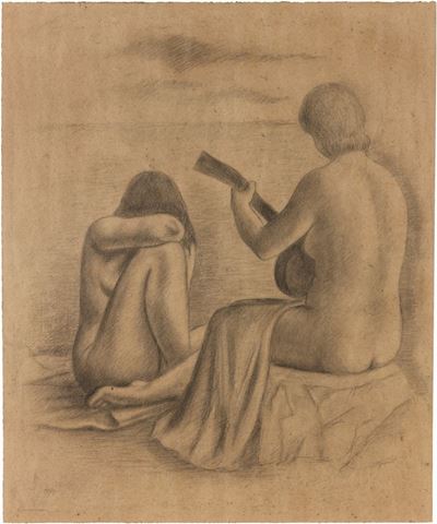 Donne al Mare (una con Chitarra L'altra Accovacciata)