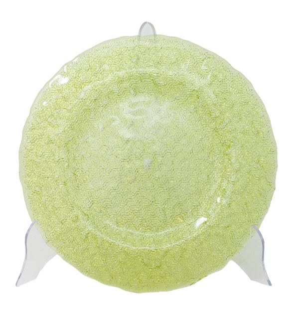 Dodici sottopiatti in vetro verde chiaro IVV (Industria Vetraria Valdarnese)  - Asta L'Arte della Tavola - Casa d'aste Farsettiarte