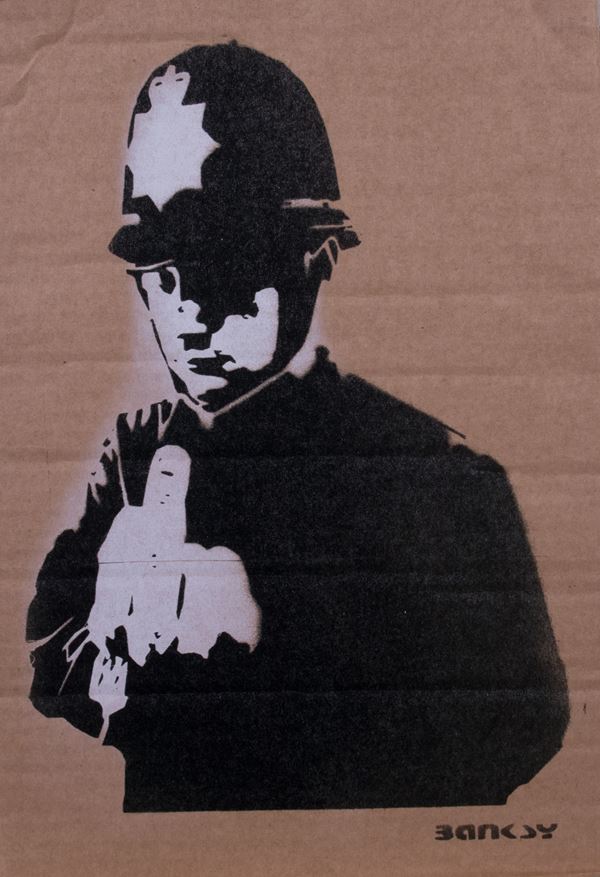 Banksy : Rude Copper  (2015)  - Stencil e spray su cartone - Auction PARADE III - MODERN AND CONTEMPORARY ART - Casa d'aste Farsettiarte