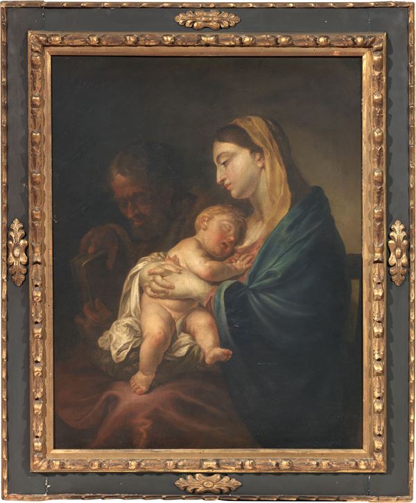 Scuola emiliana fine XVII secolo : Sacra Famiglia  - Olio su tela - Auction Important Old Masters Paintings and Furnitures - Casa d'aste Farsettiarte