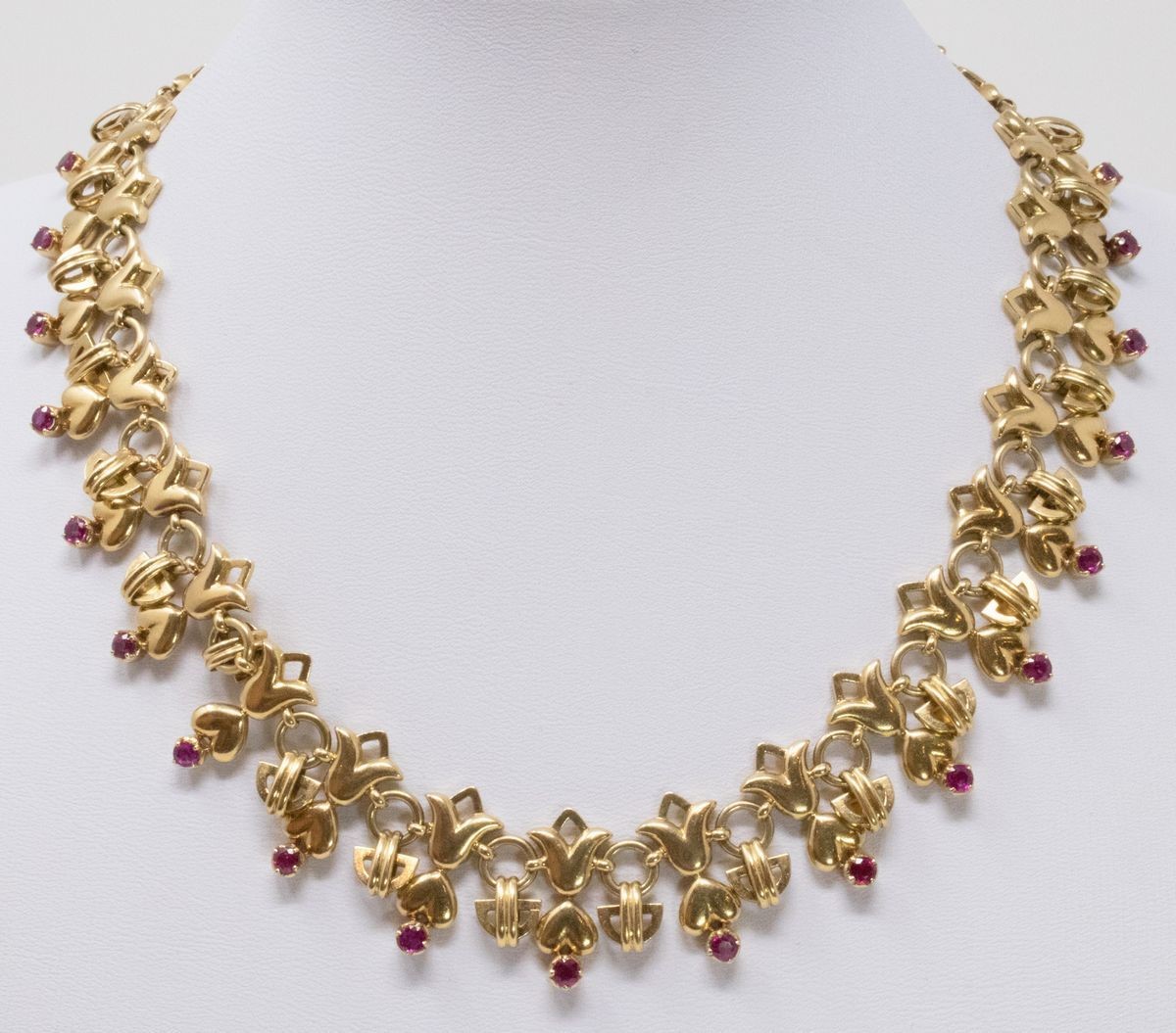 Collana Girocollo in Oro Giallo e Rubini