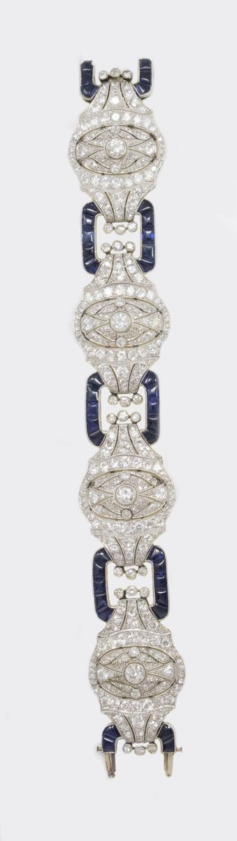 Importante Bracciale in Platino e Diamanti