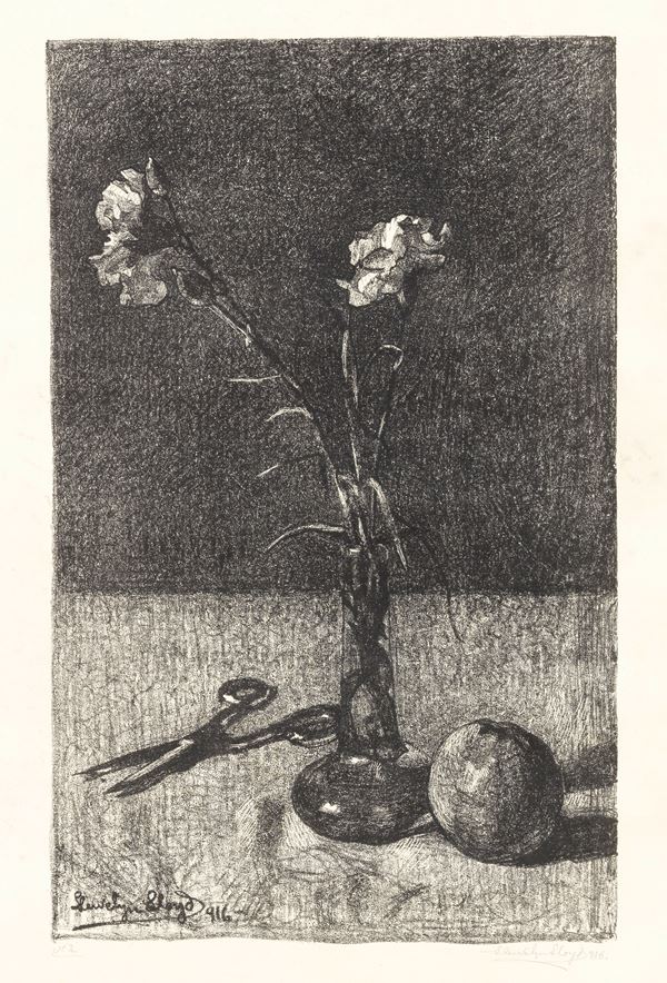 Llewelyn Lloyd : Natura morta con fiori  (1916)  - Litografia su carta - Asta Dipinti e Sculture del XIX e XX secolo - Casa d'aste Farsettiarte