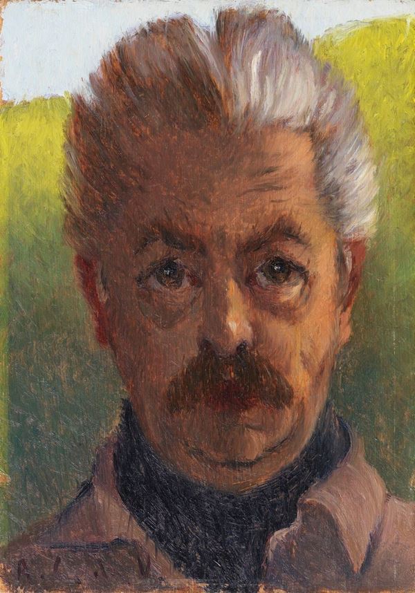 Antonio Calderara : Autoritratto  (1946)  - Olio su tavoletta - Asta Arte Moderna - II - Casa d'aste Farsettiarte