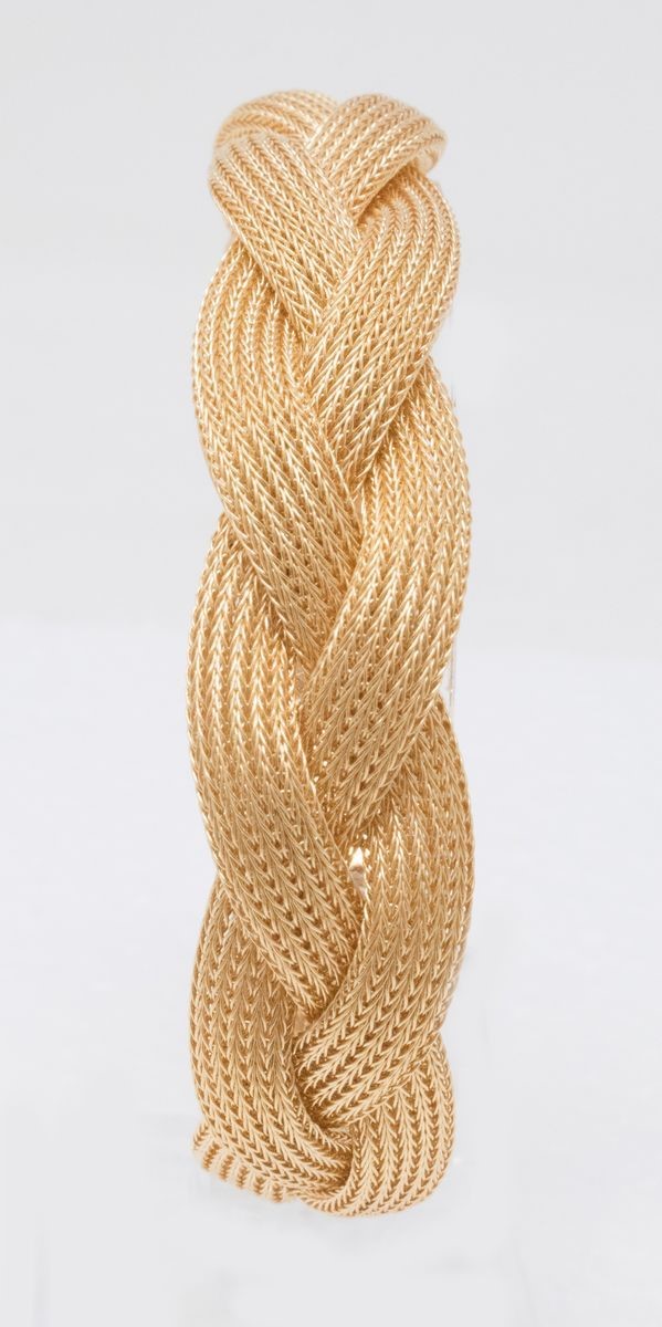 Bracciale in Oro Giallo a Maglia Intrecciata