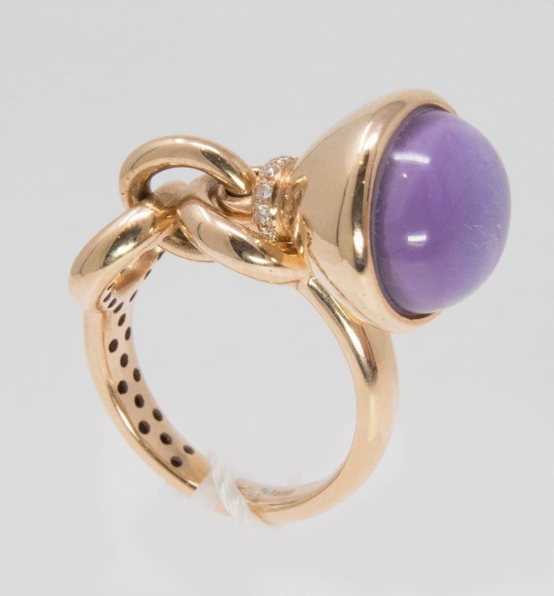 Anello in Oro Rosa e Ametista