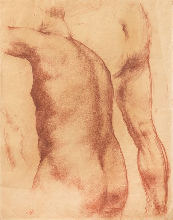 Pietro Annigoni : Studi di figura  - Sanguigna su carta - Auction Paintings, Drawings, Sculptures and Multiples - Casa d'aste Farsettiarte