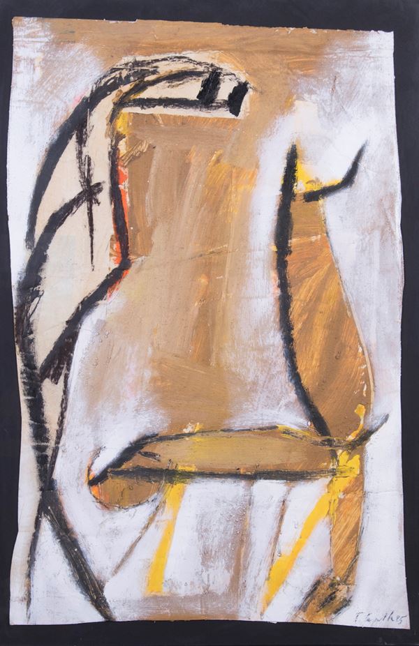 Tommaso Cascella : Senza titolo  (1995)  - Tecnica mista su cartoncino - Auction Paintings, Drawings, Sculptures and Multiples - Casa d'aste Farsettiarte