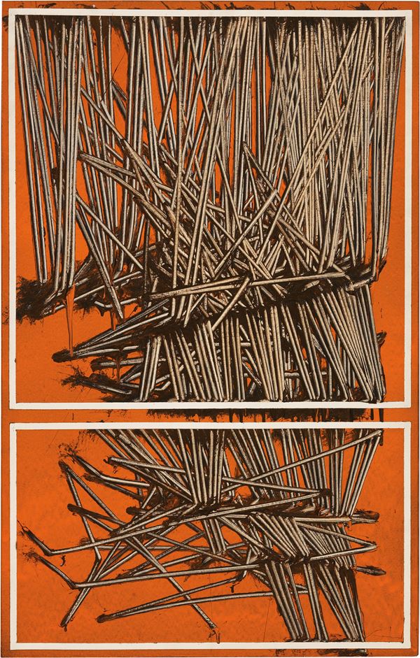 Emilio Scanavino : Doppia tramatura  (1975)  - Olio su tela tesa su tavola - Auction Contemporary Art - Casa d'aste Farsettiarte
