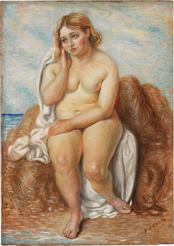 Giorgio de Chirico : Nudo femminile  (1933)  - Olio su tela - Asta Arte Moderna - Casa d'aste Farsettiarte