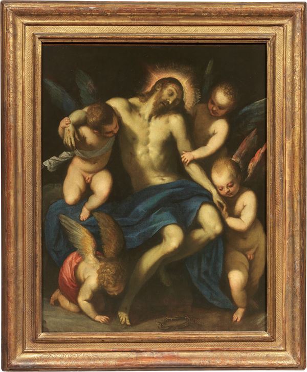 Jacopo Negretti, detto Palma il Giovane (attr. a) - Deposizione con gli angiolini