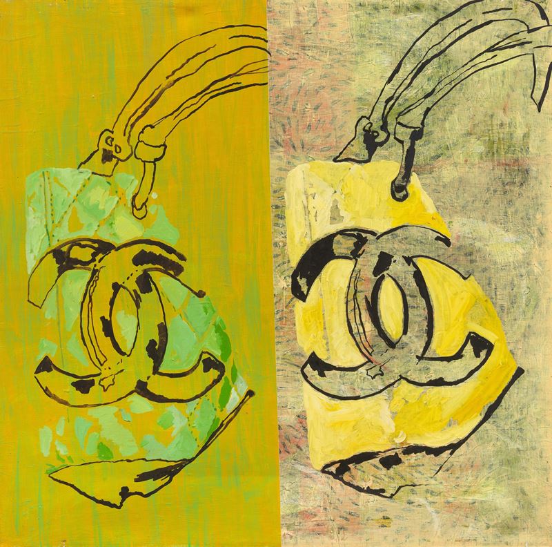 Dormice - D. Graham, Chanel Bags, olio su tela, cm 100x100, 2004