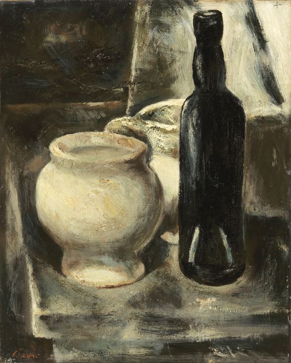 Mario Sironi : Natura morta  ((1928-30))  - Olio su tela - Auction Modern Art - Casa d'aste Farsettiarte