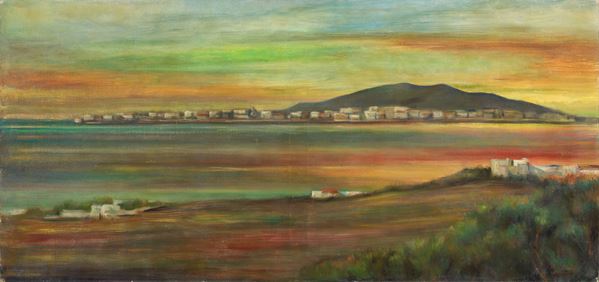 Domenico Purificato : Paesaggio marino  - Olio su tela - Auction Modern Art - Casa d'aste Farsettiarte
