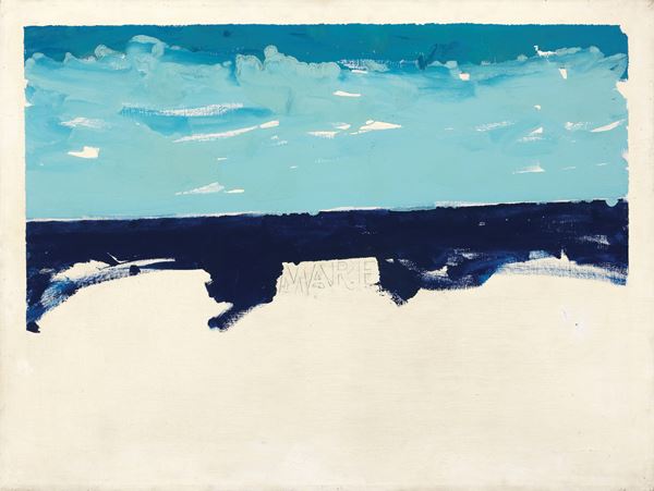 Mario Schifano : Mare  (1976)  - Smalto e grafite su tela - Auction Contemporary Art - Casa d'aste Farsettiarte
