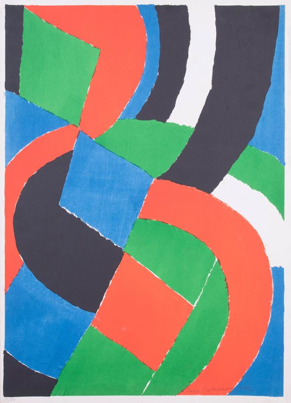 Sonia Delaunay : Senza titolo  (1962)  - Litografia a colori, es. 22/40 - Asta Dipinti, Disegni, Sculture e Grafica - Casa d'aste Farsettiarte