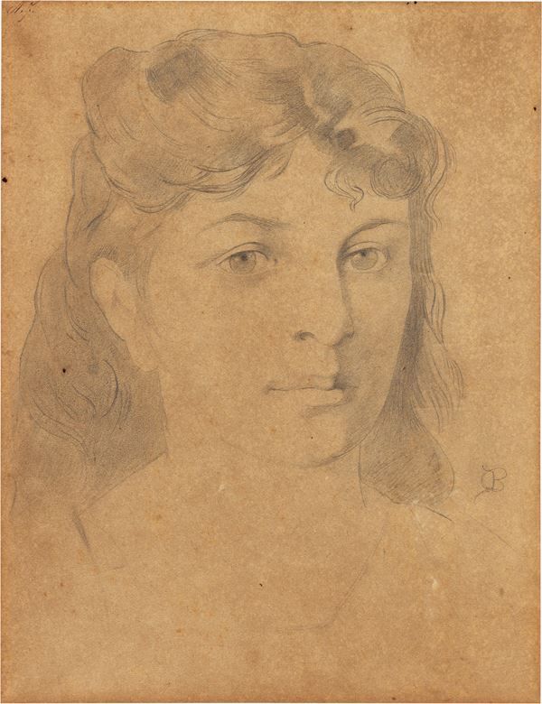Anonimo del XIX secolo : Ritratto di giovinetta  - Matita su carta - Auction XIX and XX Century Paintings and Sculptures - Casa d'aste Farsettiarte